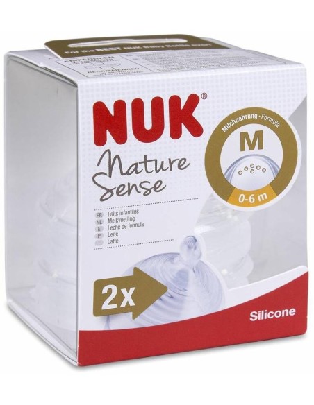 Nuk Natura Sense Tetina Silicona Talla M 0-6 M, 2 Uds