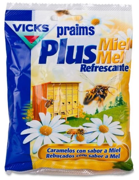 Vicks Praims Plus Caramelos Miel Refrescante, 72 G