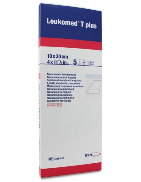 Leukomed T Plus Apósito Transparente 10 Cm X 30 Cm, 5 Uds