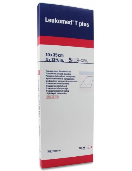 Leukomed T Plus Apósito Transparente 10 Cm X 35 Cm, 5 Uds