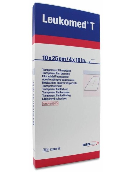 Leukomed T Apósito Transparente 10 X 25 Cm, 5 Uds
