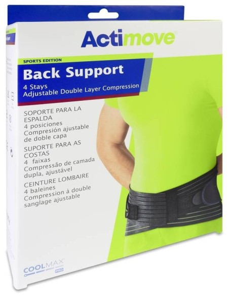 Actimove Faja Sacrolumbar Ajustable 4 Posiciones Negro M 1Ud