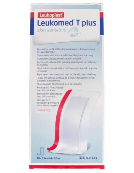 Leukomed T Plus Piel Sensible 10 X 25 Cm, 5 Unidades