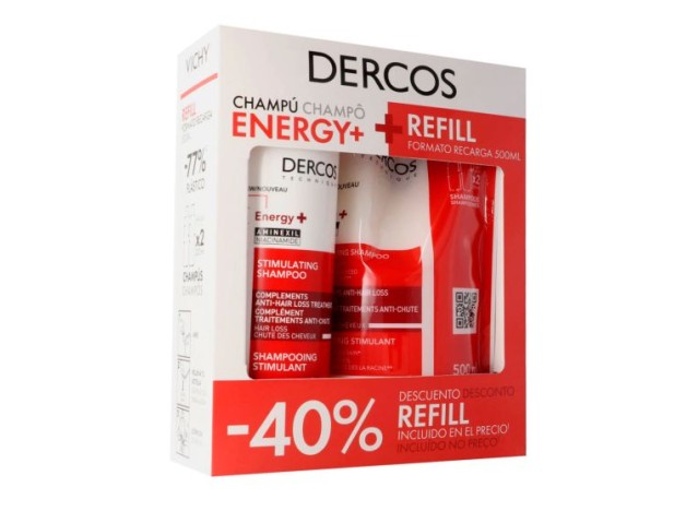 Vichy Dercos Champú Energy 390 ml + Refill 500 ml