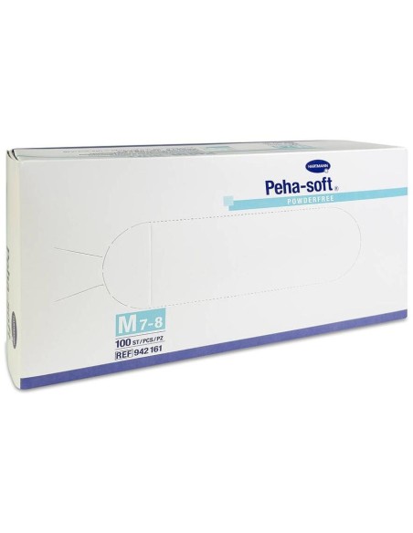 Peha-Soft Guantes Látex Desechables Sin Polvo Talla M 100Uds