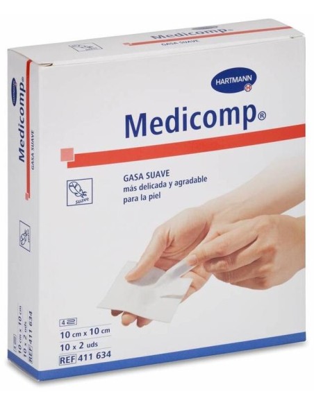 Medicomp Compresas Apósito Estéril 10X10Cm 10 Sobres 2Uds