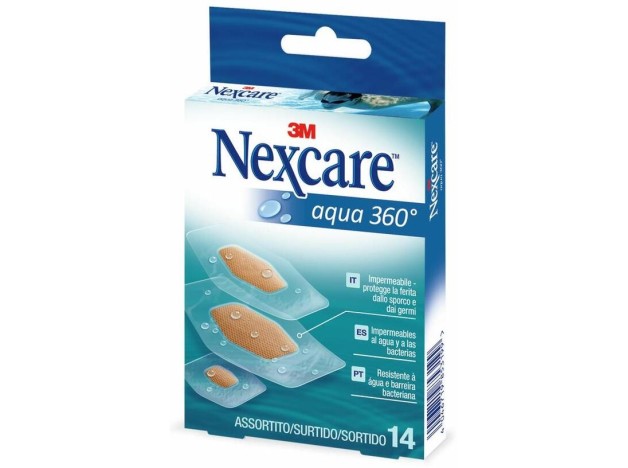 Nexcare® Aqua 360º Tiras Adhesivas Surtido 14Uds