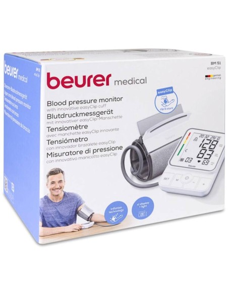 Beurer Tensiómetro De Brazo Bm 51 Easyclip, 1 Unidad