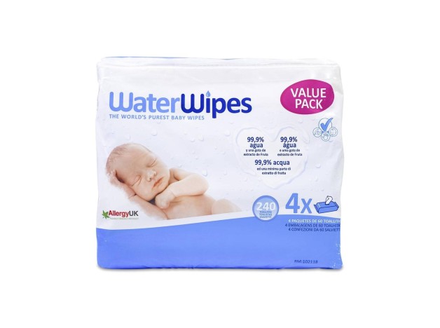 Pack Waterwipes, 4 X 60 Toallitas