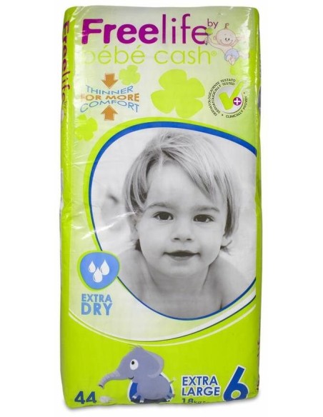 Freelife Cash 6 Pañal Bebé Extra Large +18Kg 44Uds