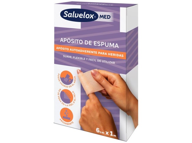 Salvelox Med Aposito Espuma Autoadhesivo 6Cmx1M