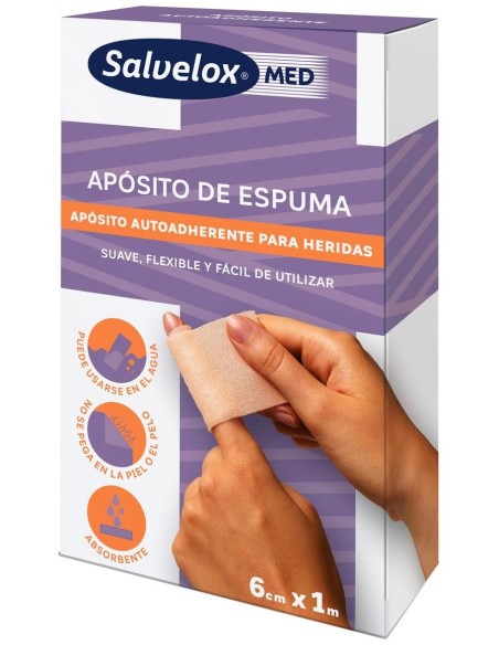 Salvelox Med Aposito Espuma Autoadhesivo 6Cmx1M