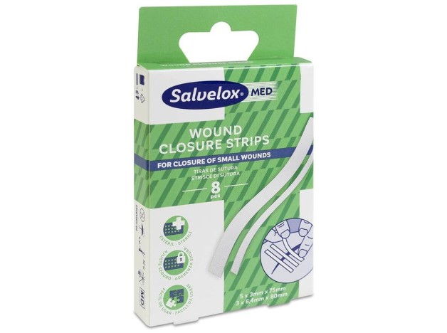 Salvelox Med Wound Closure, 8 Tiras