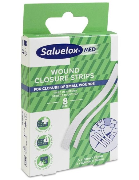 Salvelox Med Wound Closure, 8 Tiras