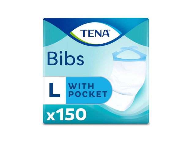 Tena Bib Babero Adulto Desechable Talla L, 150 Uds