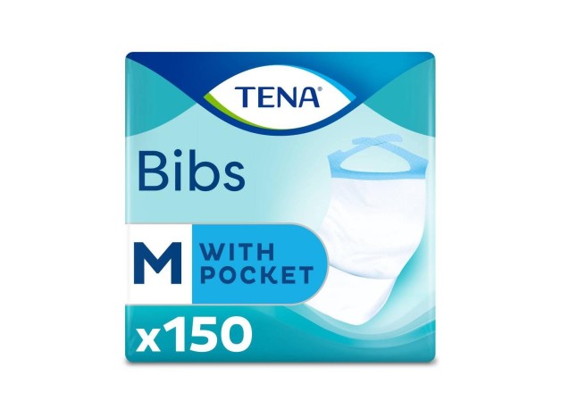 Tena Bib Babero Adulto Desechable Talla M, 150 Uds