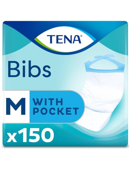 Tena Bib Babero Adulto Desechable Talla M, 150 Uds