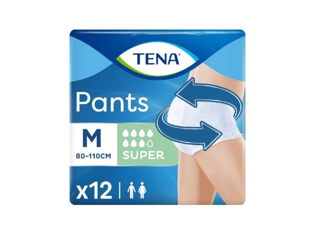 Tena Pants Super Orina Ligera Talla M, 12 Uds
