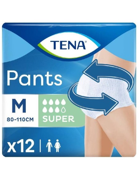 Tena Pants Super Orina Ligera Talla M, 12 Uds