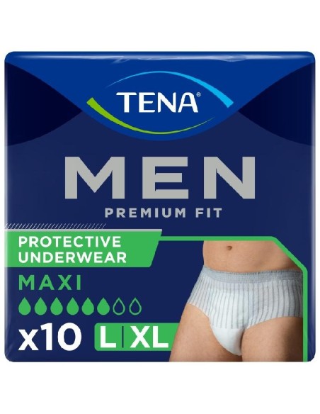 Tena Men Premium Fit Protective Underwear Nivel 4 Talla L/Xl, 10 Uds