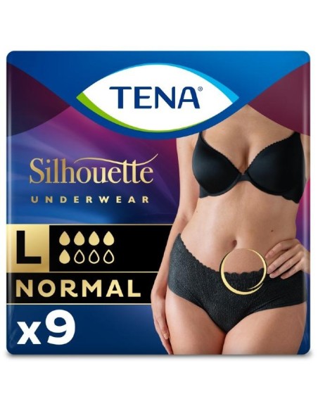 Tena Compresas Silhouette Negra Baja M 12 Unidades