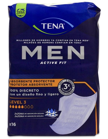 Tena Men Active Fit Absorbente De Incontinencia Level 3, 16 Uds