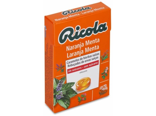 Ricola Naranja-Menta Caramelos Sin Azúcar 50G