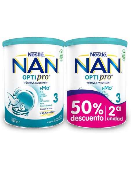 Duplo Nestlé Nan Optipro 3 Leche Crecimiento, 800 G + 800 G