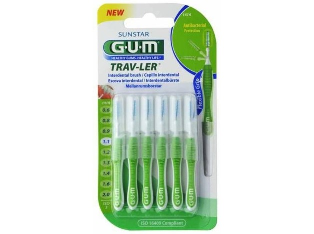 Cepillo Interdental Trav-Ler 1414 1,1Mm 6Un Verde