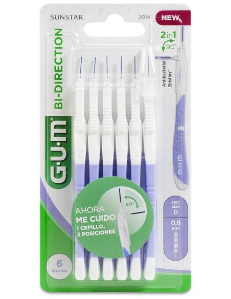 Sunstar Gum Bi-Direction Xs Cepillo Interdental 0.6 Mm, 6 Unidades