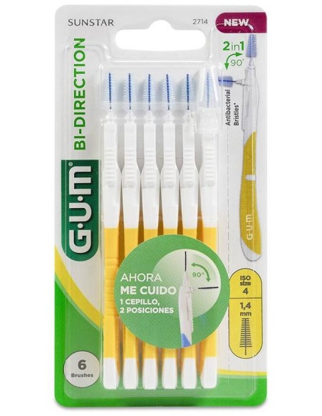 Sunstar Gum Bi-Direction Xl Cepillo Interdental 1.4 Mm, 6 Unidades