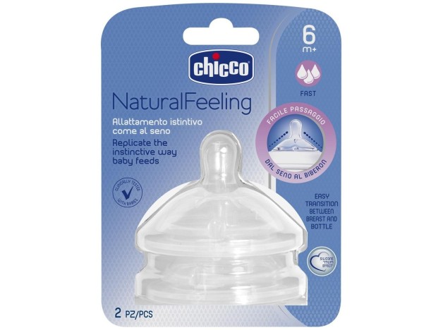 Chicco Tetina Naturalfeeling Flujo Rápido 6M+,...