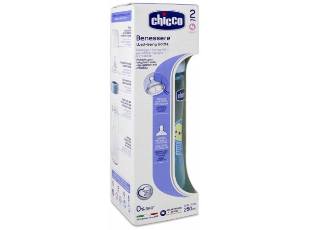 Chicco Benessere Well-Being Biberón, 250 Ml