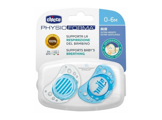 Chicco Chupete Physio Air Látex Azul 0-6 Meses,...