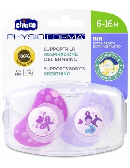 Chicco® Chupete Physio Air Tetina Látexc 6-12 Meses 2Uds