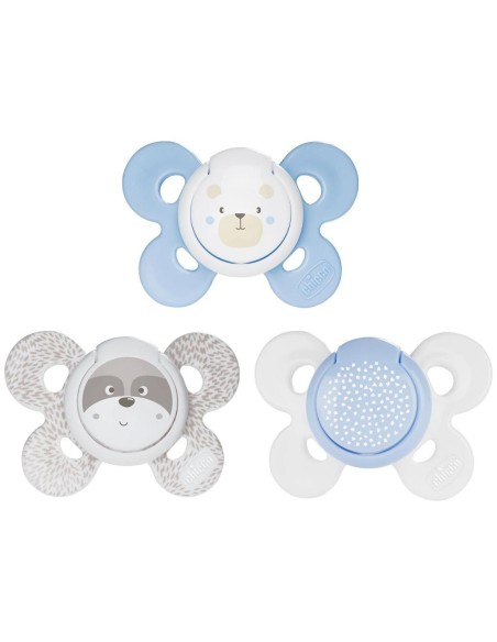 Chicco Physio Comfort Chupete De Silicona De 0-6 Meses Tonos Azules, 2 Unidades
