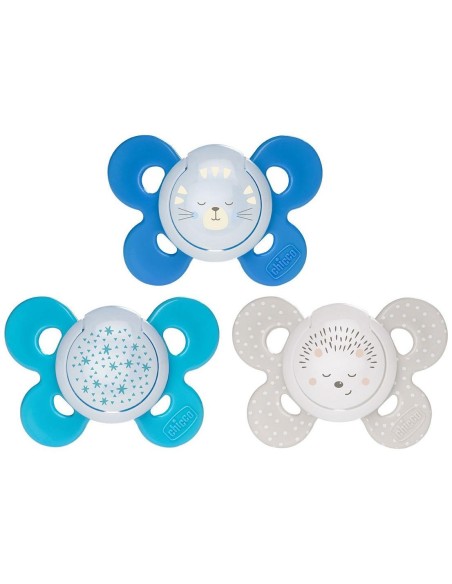 Chicco Physio Comfort Chupete De Silicona De 16-36 Meses Tonos Azules, 2 Unidades
