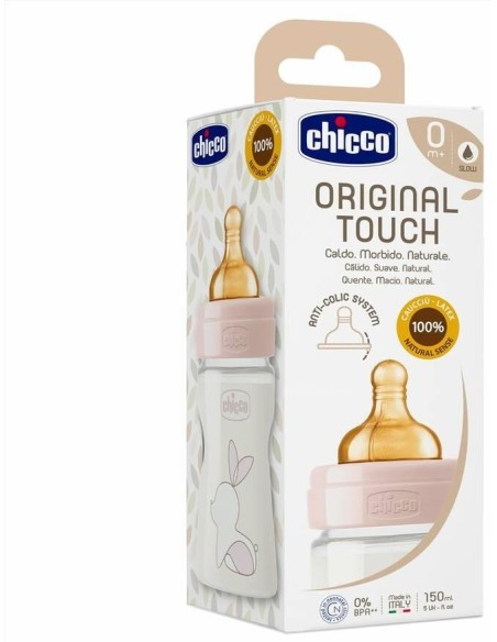 Chicco Biberón Original Touch Flujo Normal Caucho 0M+ Rosa 150Ml