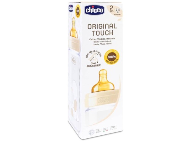 Chicco Biberón Original Touch Látex 2M+ Neutro,...