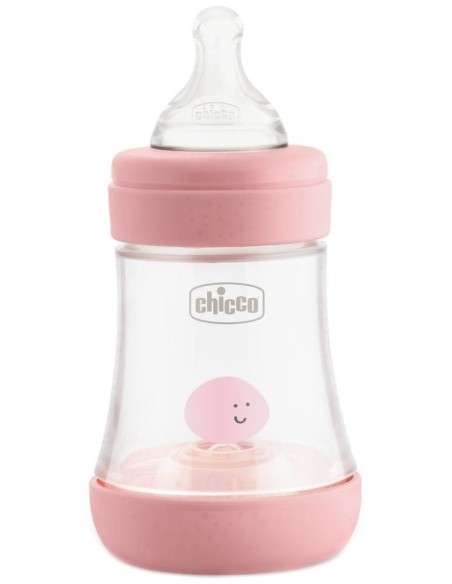 Chicco Biberón Perfect5 0+ Meses Silicona Rosa, 150 Ml