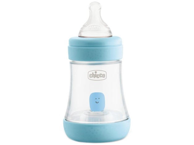 Chicco Perfect 5 Biberón +0M Silicona Azul, 150 Ml