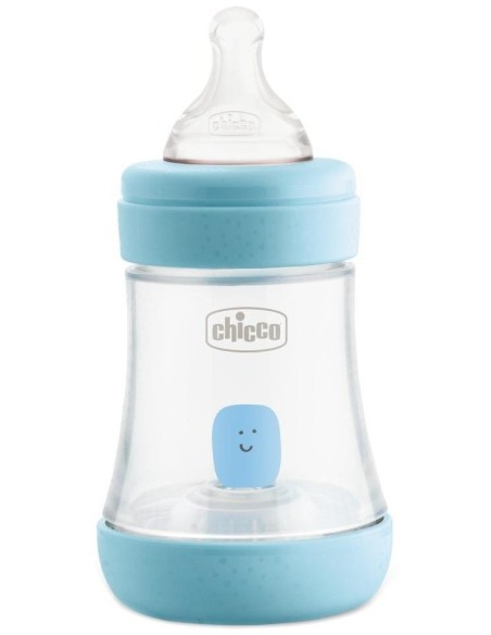 Chicco Perfect 5 Biberón +0M Silicona Azul, 150 Ml