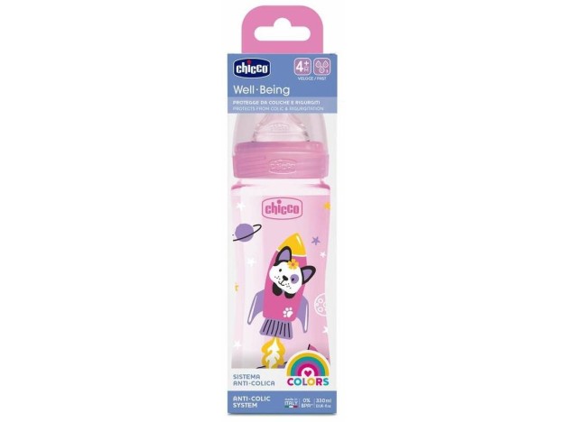 Chicco Biberón Well-Being Silicona 4M+ 330 Ml...