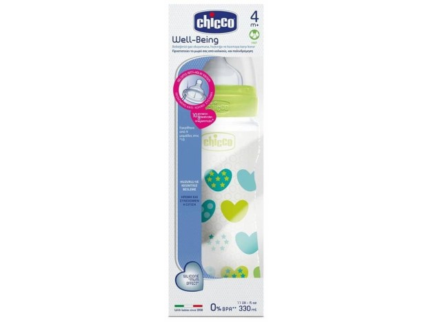 Chicco Biberon Pp T Silicona Flujo Rapido Verde...