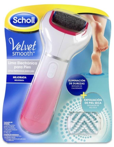 Scholl Velvet Lima Electrónica Exfoliante Para Pies, 1 Unidad