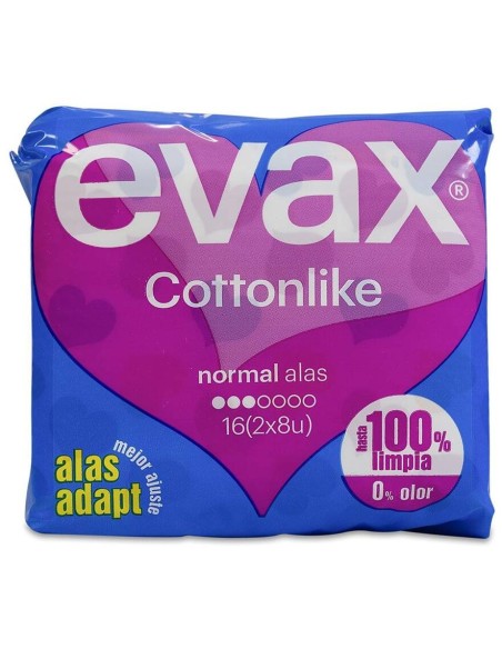 Evax Cottonlike Normal Con Alas, 16 Uds