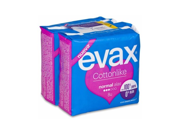 Evax Cottonlike Normal Con Alas, 16 Uds