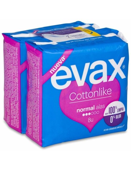 Evax Cottonlike Normal Con Alas, 16 Uds