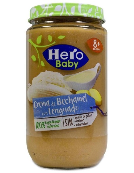 Hero Baby Tarrito De Crema De Bechamel Con Lenguado, 12 Uds