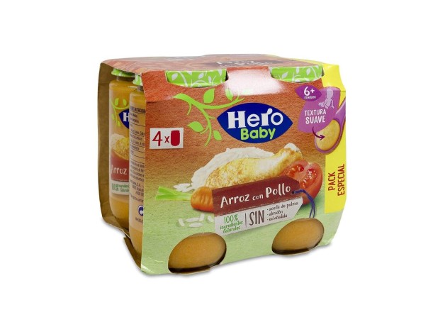 Hero Baby Pack Potito Arroz Con Pollo +6M 4X235G